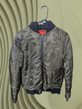 Men's WT02  Olive Green Bomber Jacket with Hood